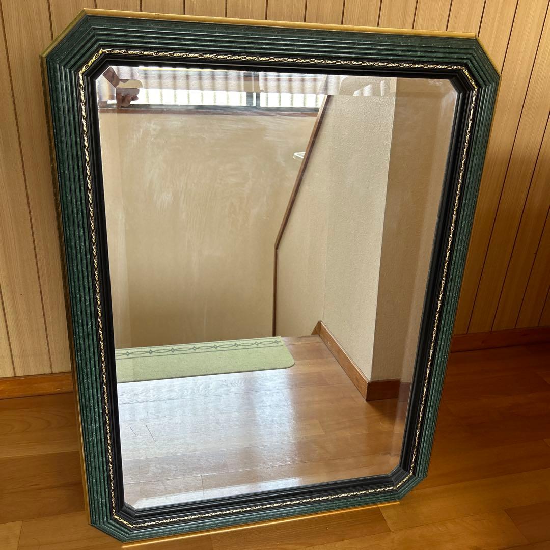 イタリア製　ビンテージ　壁掛け ウォールミラー　810×610