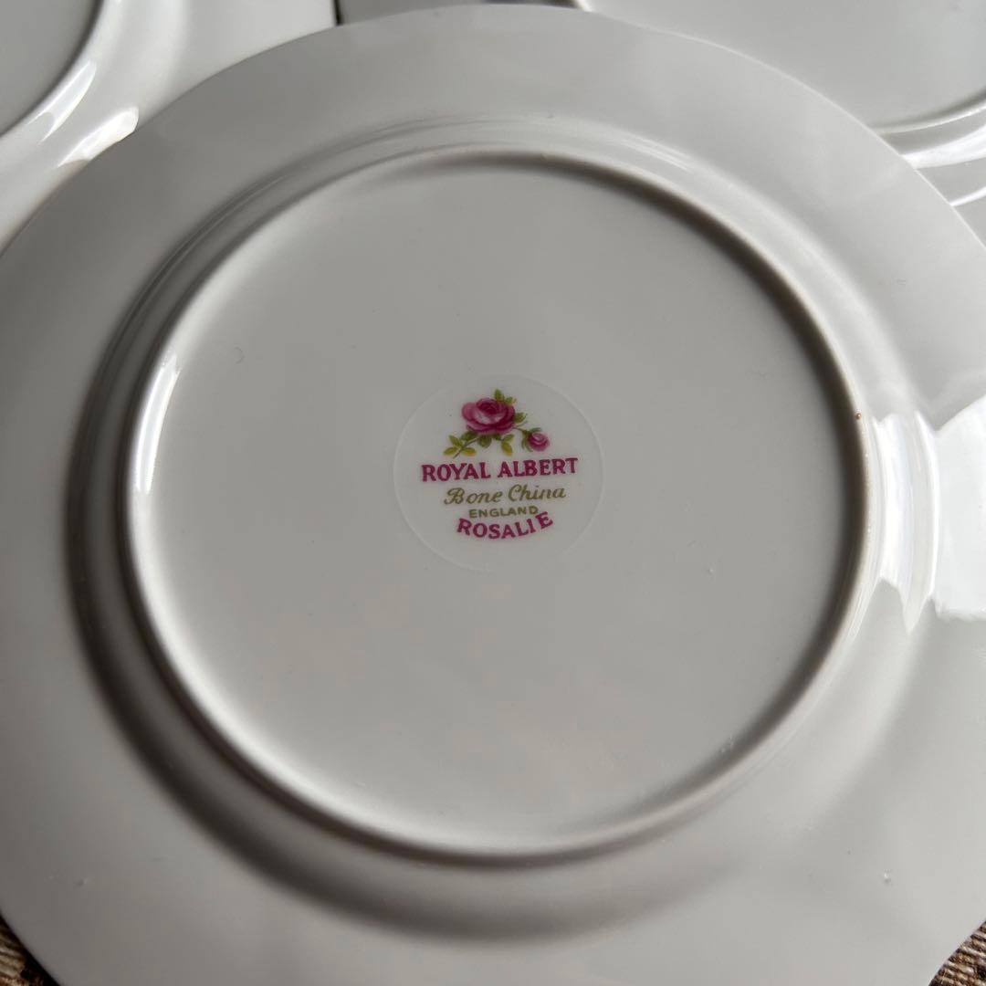 英国製 ...Rosalie 可憐な花びら ケーキ皿5枚