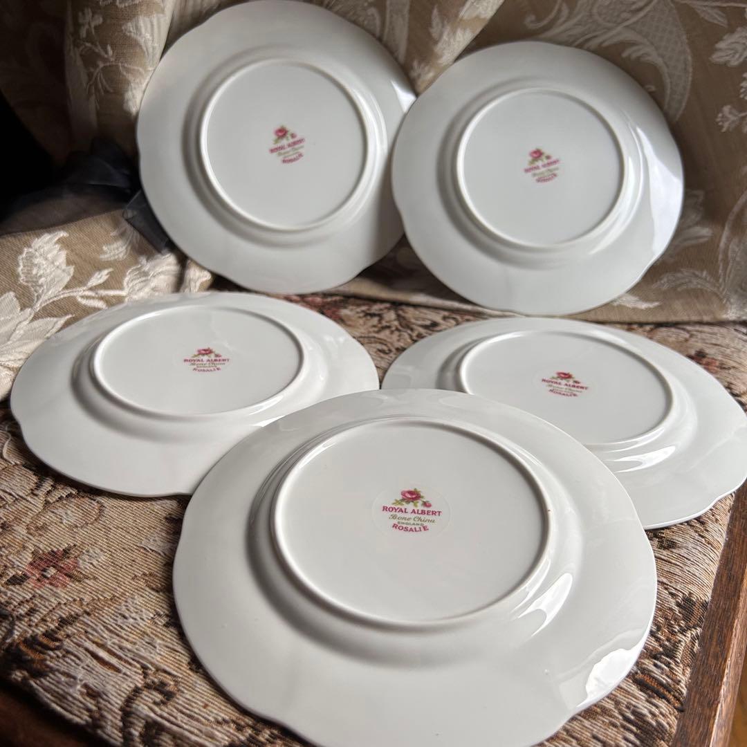 英国製 ...Rosalie 可憐な花びら ケーキ皿5枚