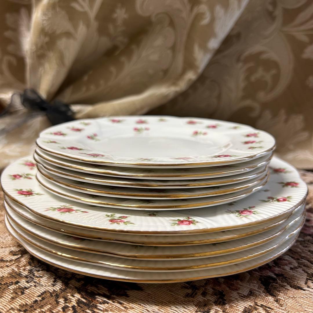 英国製 ...Rosalie 可憐な花びら ケーキ皿5枚