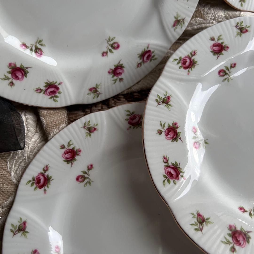 英国製 ...Rosalie 可憐な花びら ケーキ皿5枚