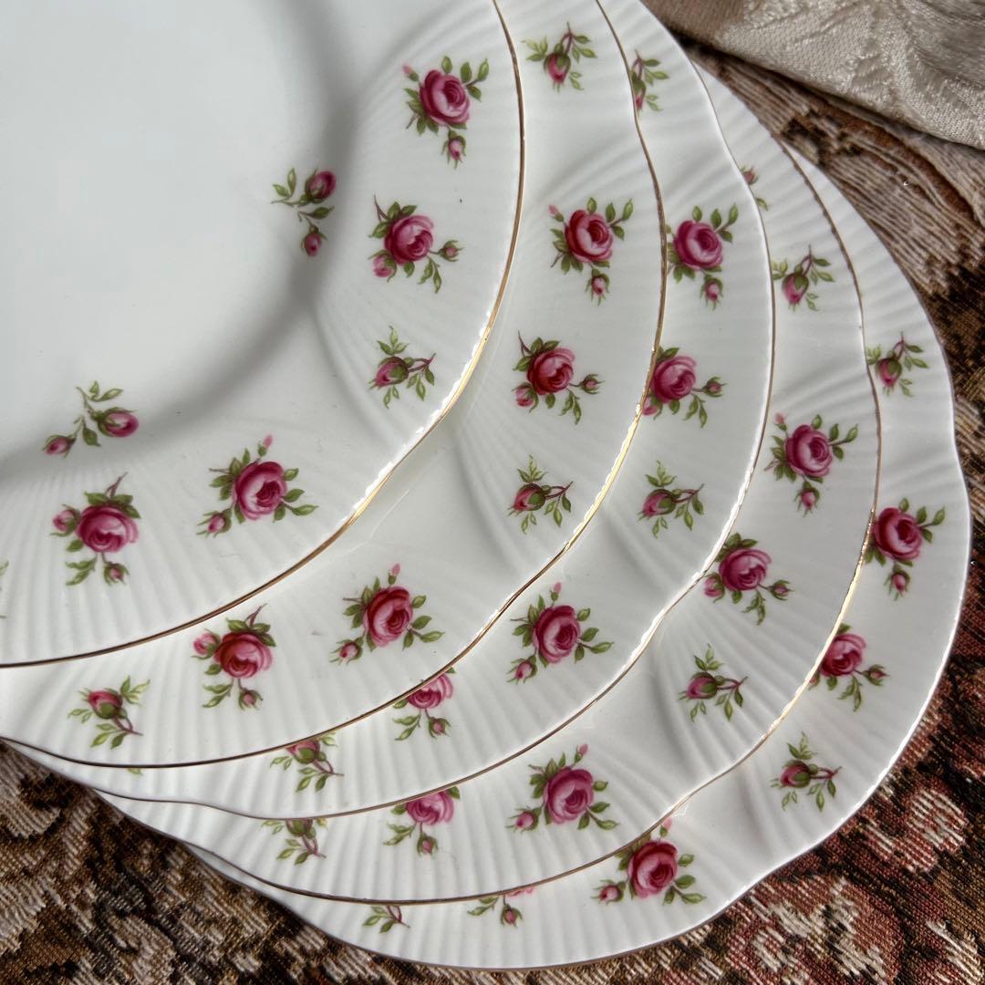 英国製 ...Rosalie 可憐な花びら ケーキ皿5枚