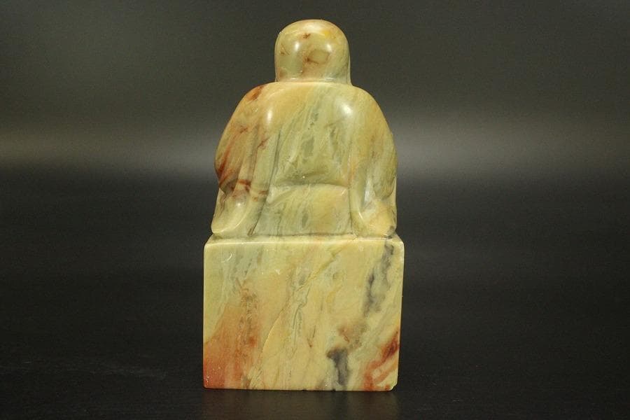 中国美術 寿山石 刻布袋 印材(A550)