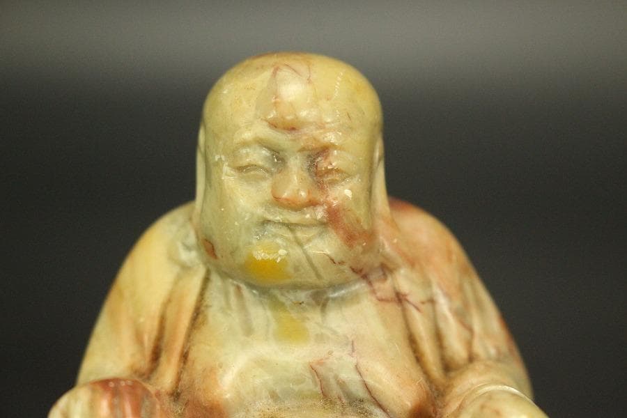 中国美術 寿山石 刻布袋 印材(A550)