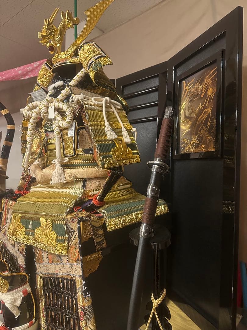【定価655,000円】五月人形 鎧飾り 本格甲冑 龍虎屏風 収納飾 新品未使用