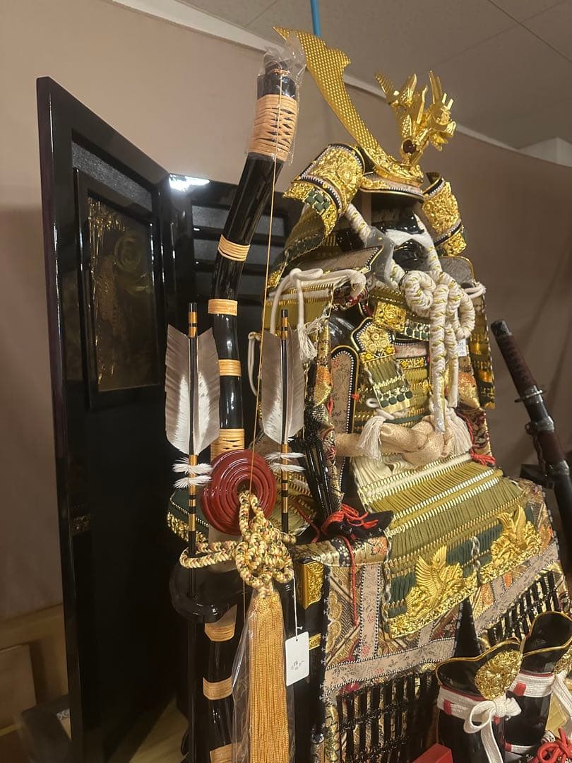 【定価655,000円】五月人形 鎧飾り 本格甲冑 龍虎屏風 収納飾 新品未使用