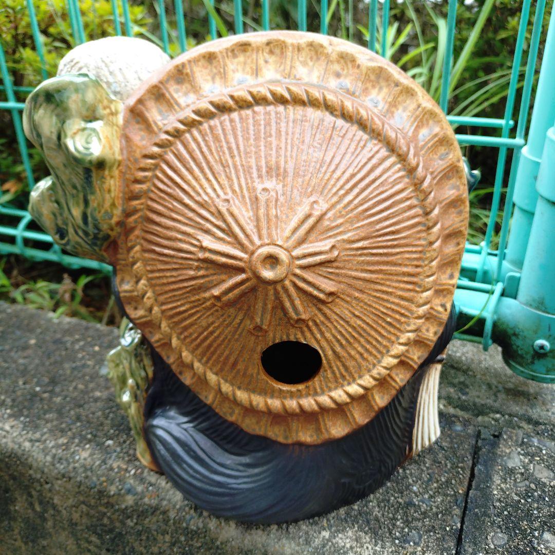 信楽焼　9号ふくろう蛙付き狸＆黄色い 忍者狸のセット