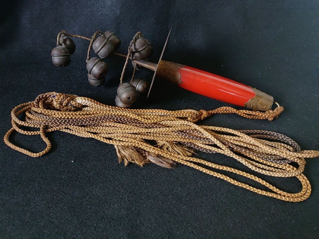 神楽鈴　巫女鈴　アンティーク　ビンテージ　冠婚葬祭　三つ巴