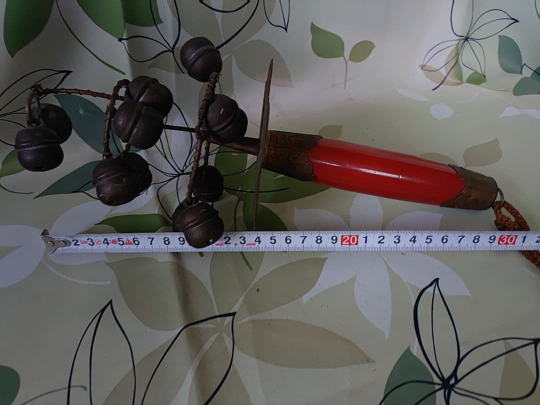 神楽鈴　巫女鈴　アンティーク　ビンテージ　冠婚葬祭　三つ巴