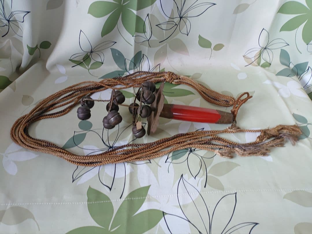 神楽鈴　巫女鈴　アンティーク　ビンテージ　冠婚葬祭　三つ巴