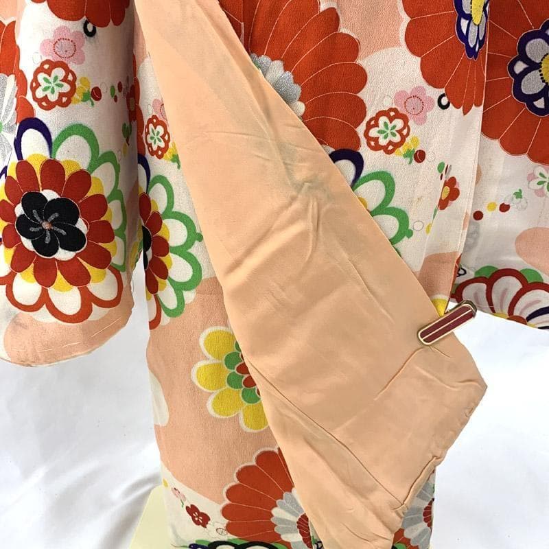 410ag63■七五三 七歳 女児 アンティーク着物&アンティーク丸帯■u