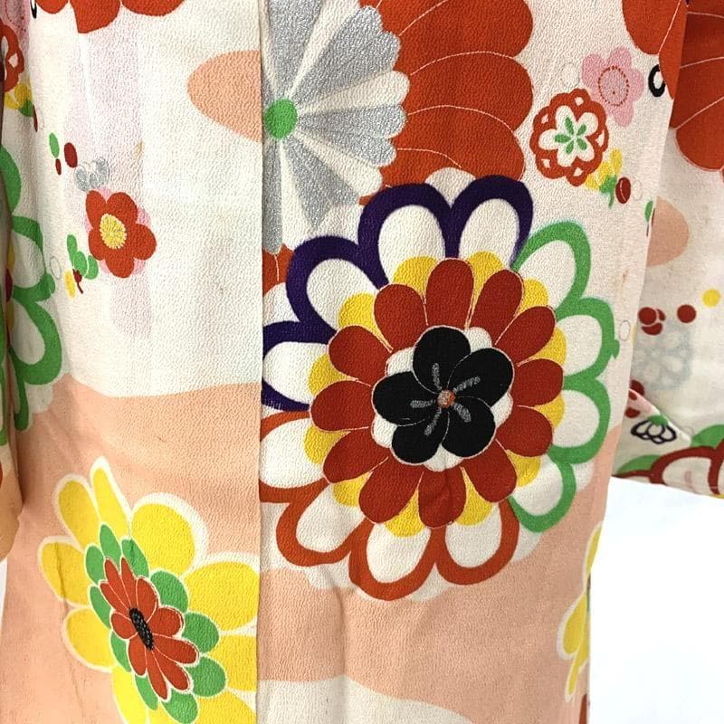 410ag63■七五三 七歳 女児 アンティーク着物&アンティーク丸帯■u