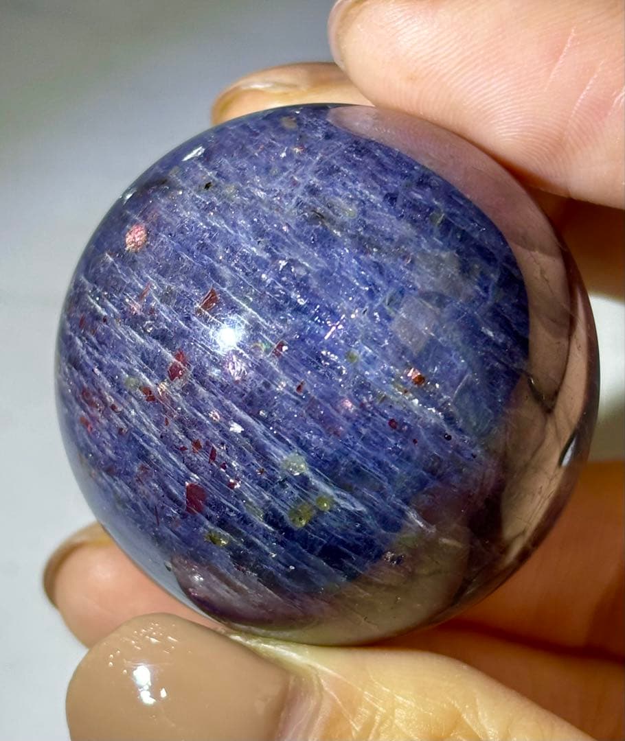 《全方向ブラッドショット♡》アイオライト×サンストーン✰スフィア✰丸玉　天然石