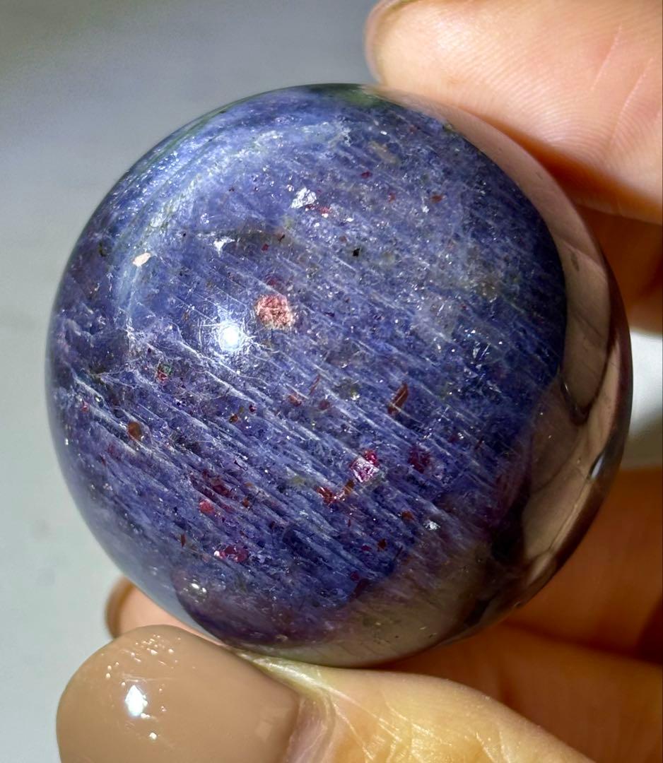 《全方向ブラッドショット♡》アイオライト×サンストーン✰スフィア✰丸玉　天然石