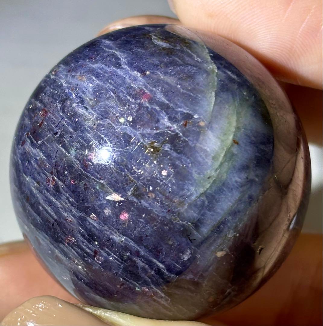 《全方向ブラッドショット♡》アイオライト×サンストーン✰スフィア✰丸玉　天然石