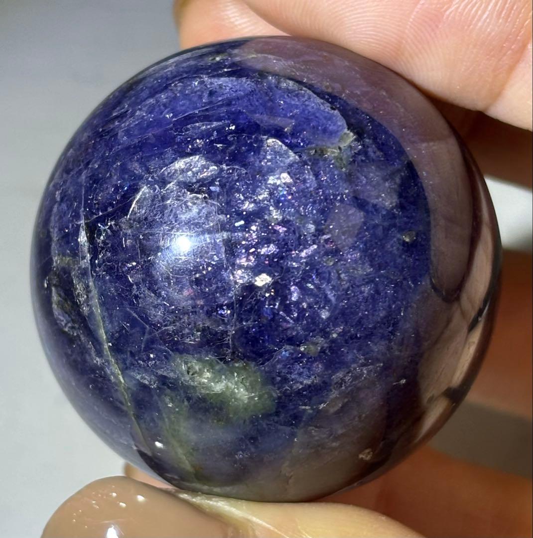 《全方向ブラッドショット♡》アイオライト×サンストーン✰スフィア✰丸玉　天然石