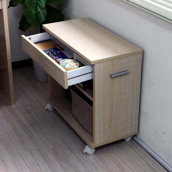 《新品・送料無料》110cm幅 システムデスク3点セット　オーク