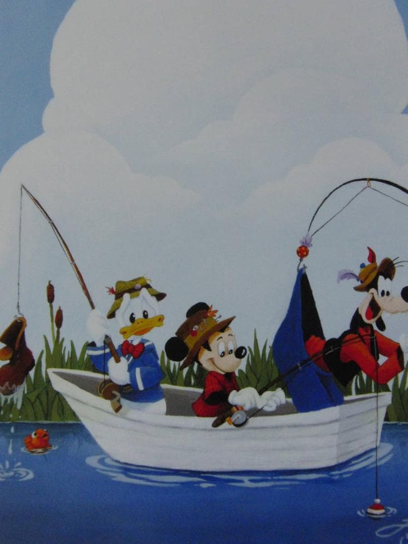 メリッサ・スーバー、【Gone Fishing】、希少な額装用画集より、状態良好