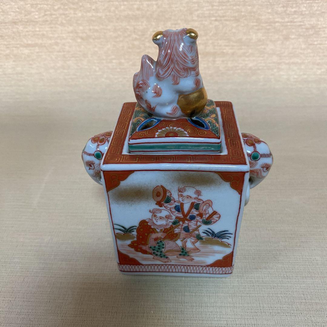 赤絵獅子香爐　　N o20