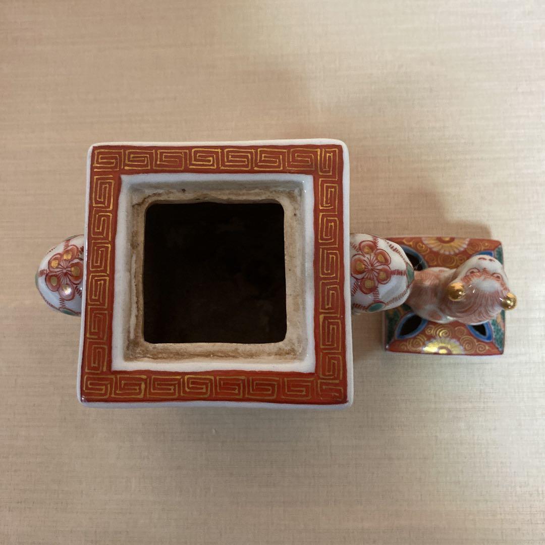 赤絵獅子香爐　　N o20