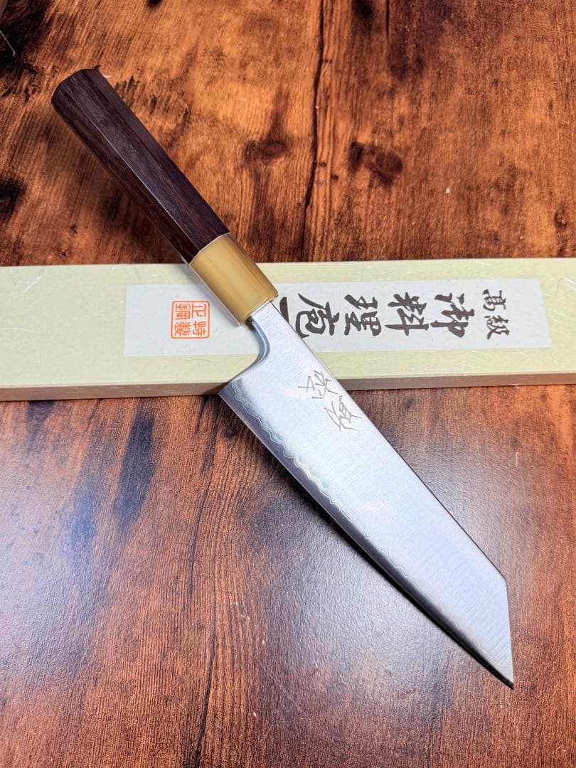 助松　文化　青紙スーパー鋼　包丁　紫檀白水牛八角柄