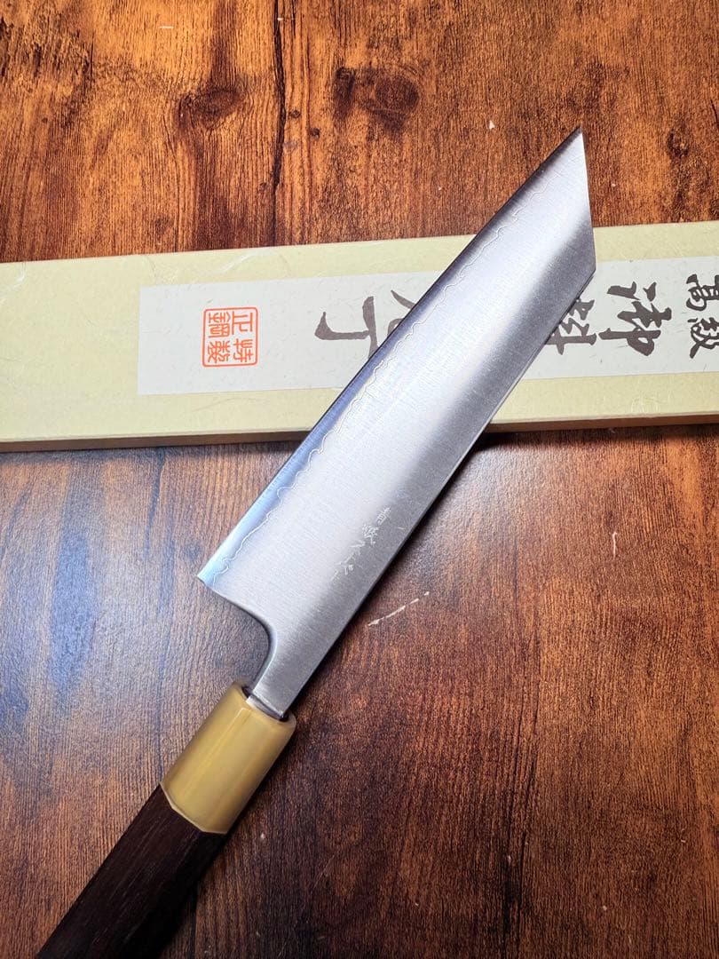 助松　文化　青紙スーパー鋼　包丁　紫檀白水牛八角柄