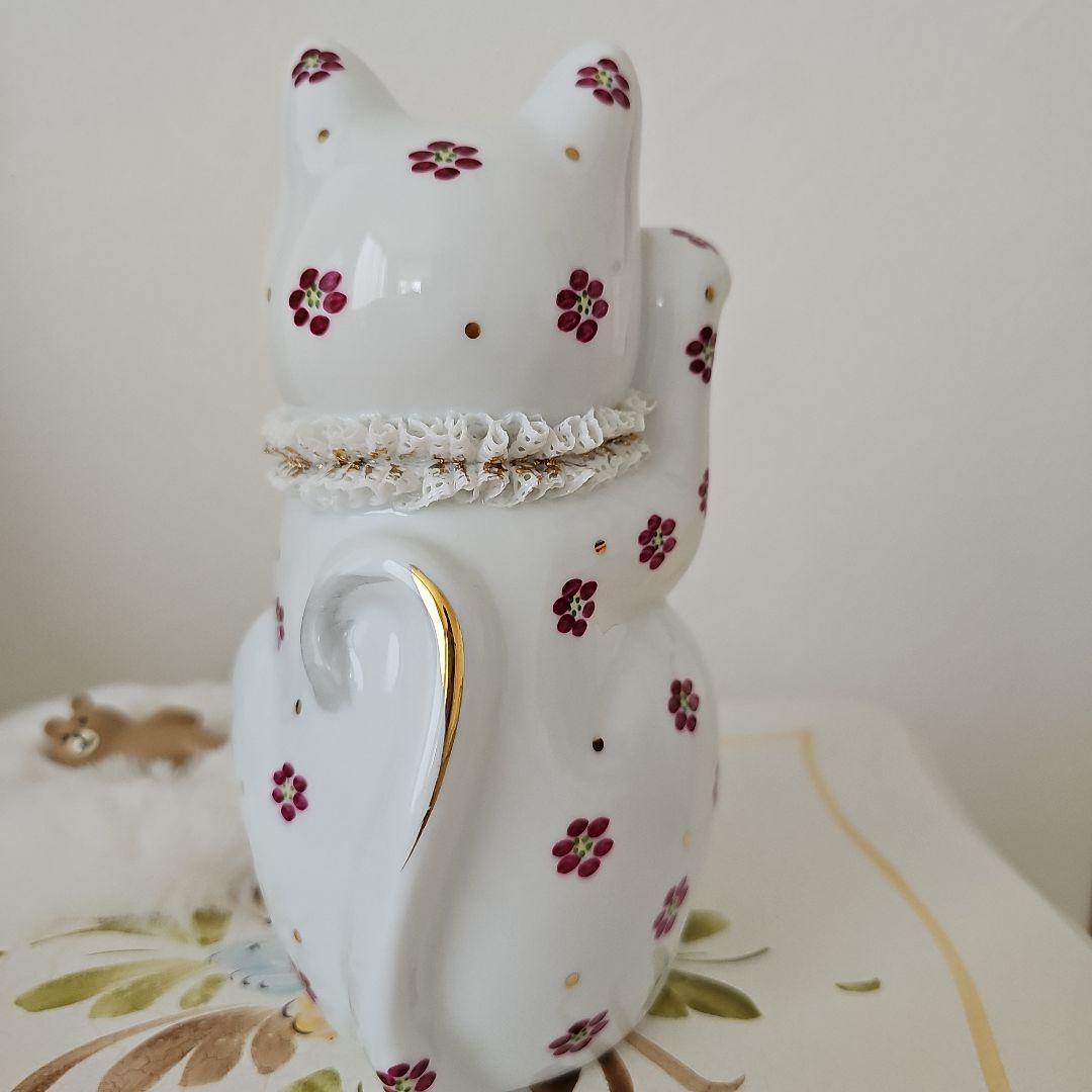  ARDEN. ロイヤルアーデン　ハート花柄招き猫ピンクキャット♥️