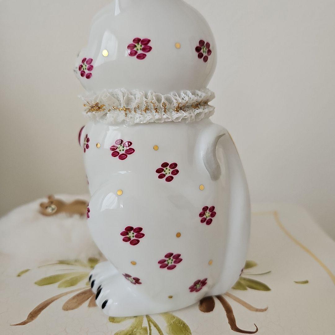  ARDEN. ロイヤルアーデン　ハート花柄招き猫ピンクキャット♥️