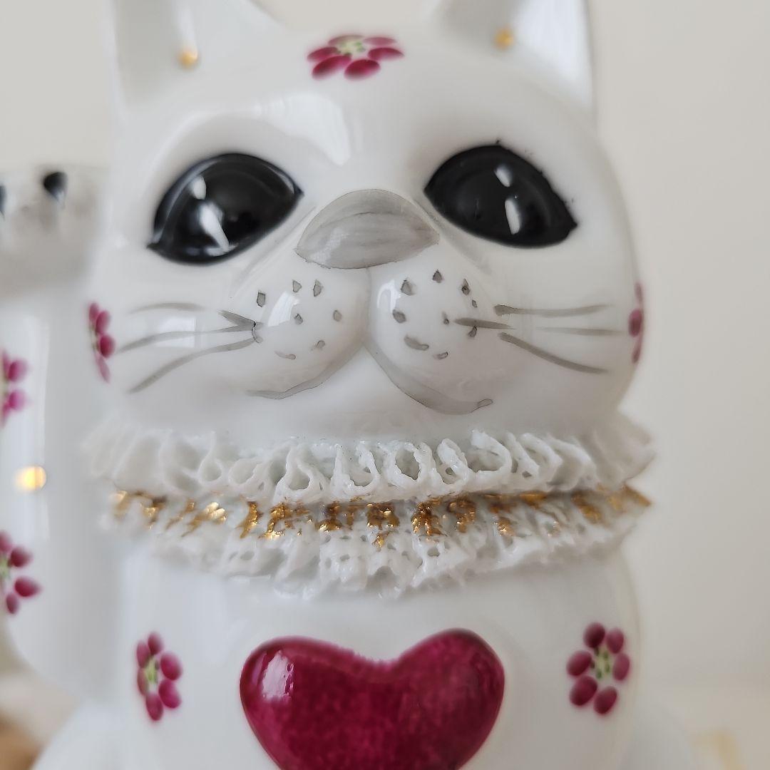  ARDEN. ロイヤルアーデン　ハート花柄招き猫ピンクキャット♥️