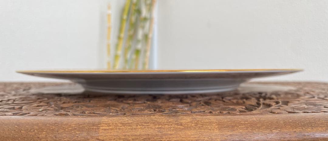 E】大倉陶園大皿28センチ マロン 金彩 鳳凰 コレクターズアイテム