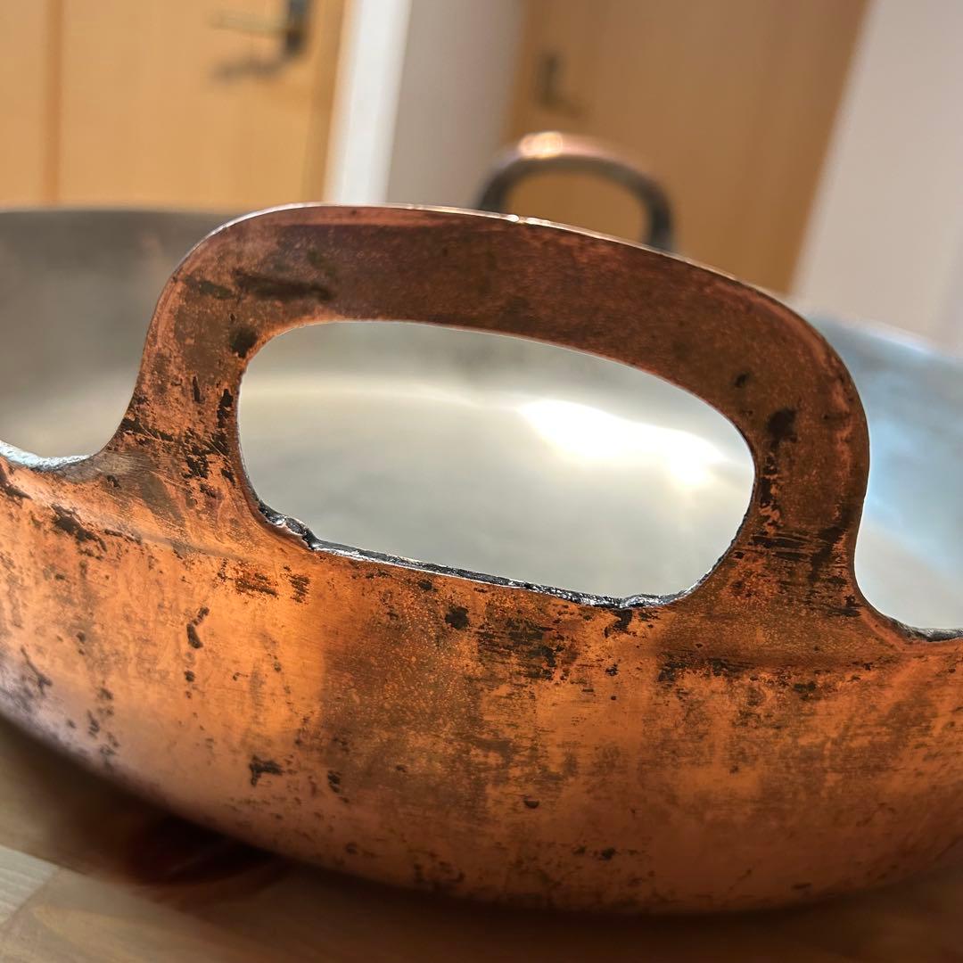 銅製 天ぷら鍋 持ち手付き 40cm