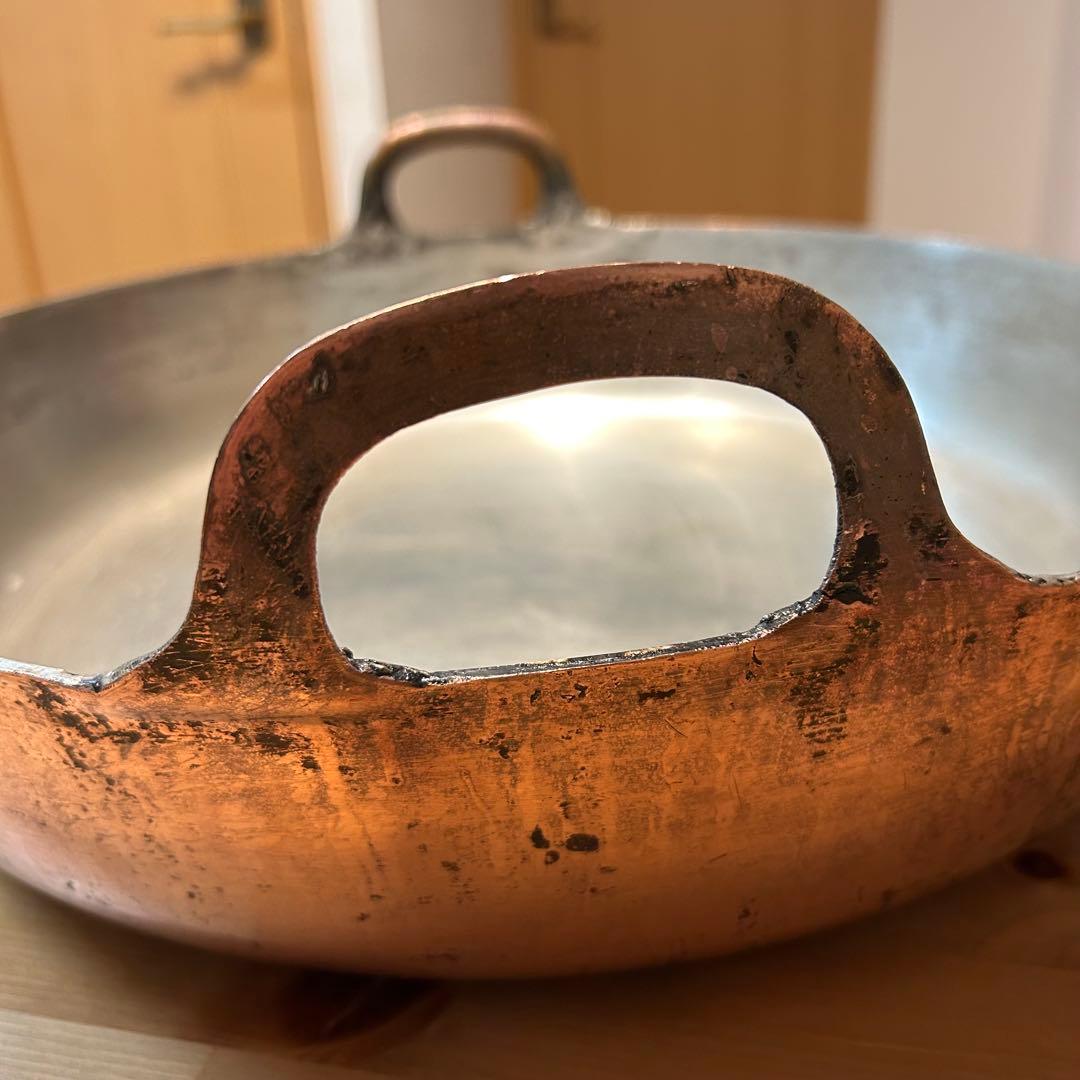 銅製 天ぷら鍋 持ち手付き 40cm