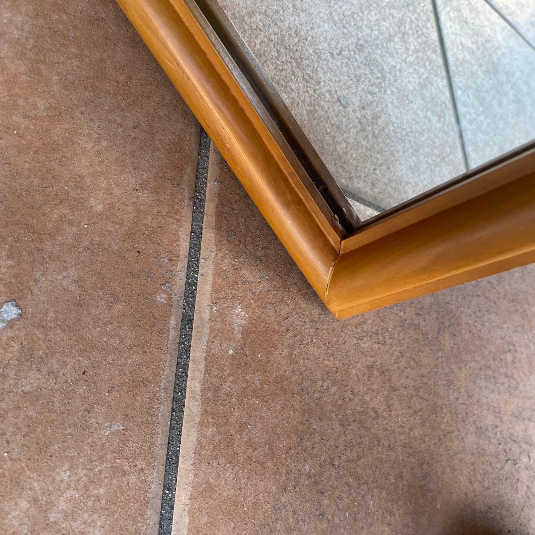 デンマーク製　1960's　ヴィンテージ　北欧　モダン　チーク　無垢 ミラー　A