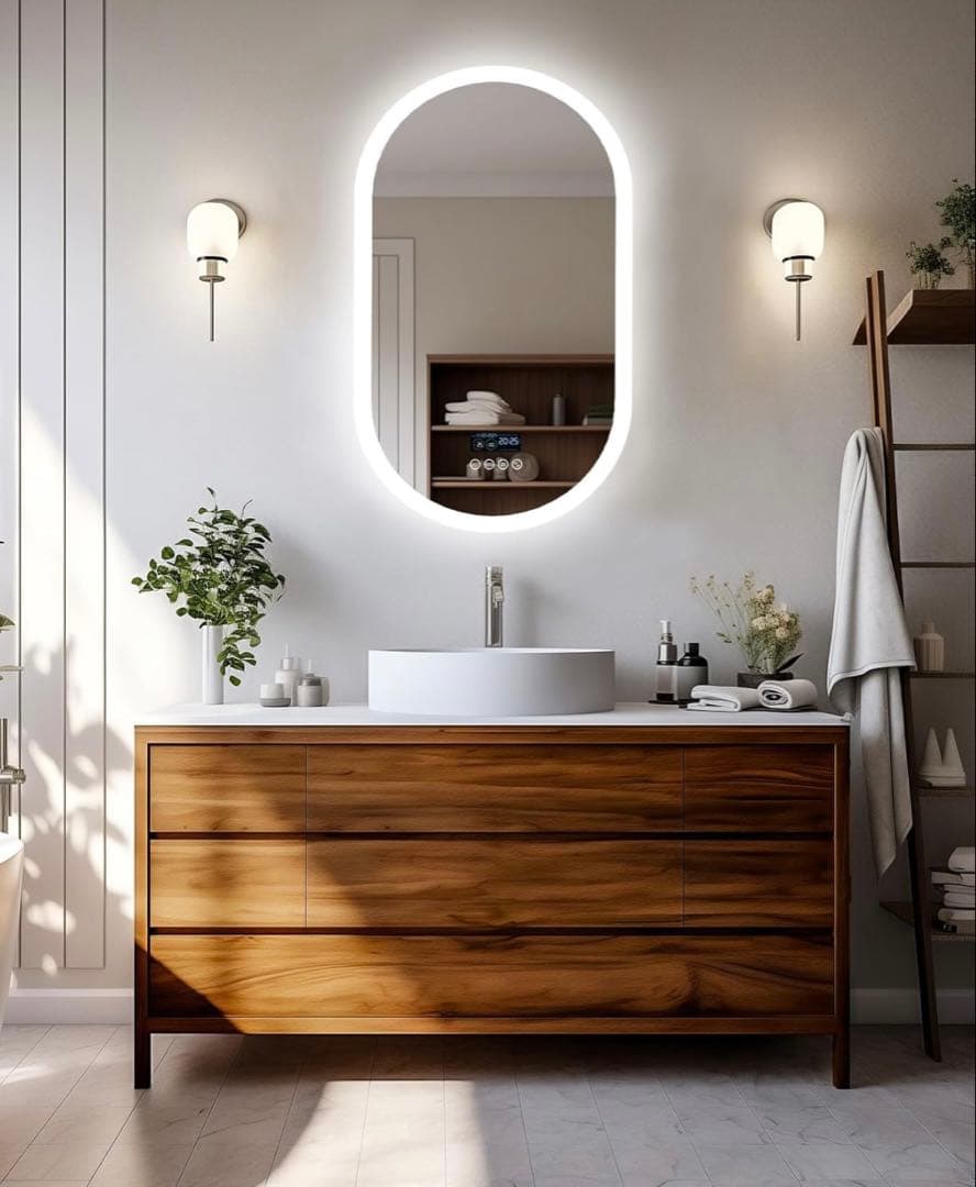 新品・未使用☆洗面鏡 LEᎠ Bluetooth高音質スピーカー 音楽再生機能