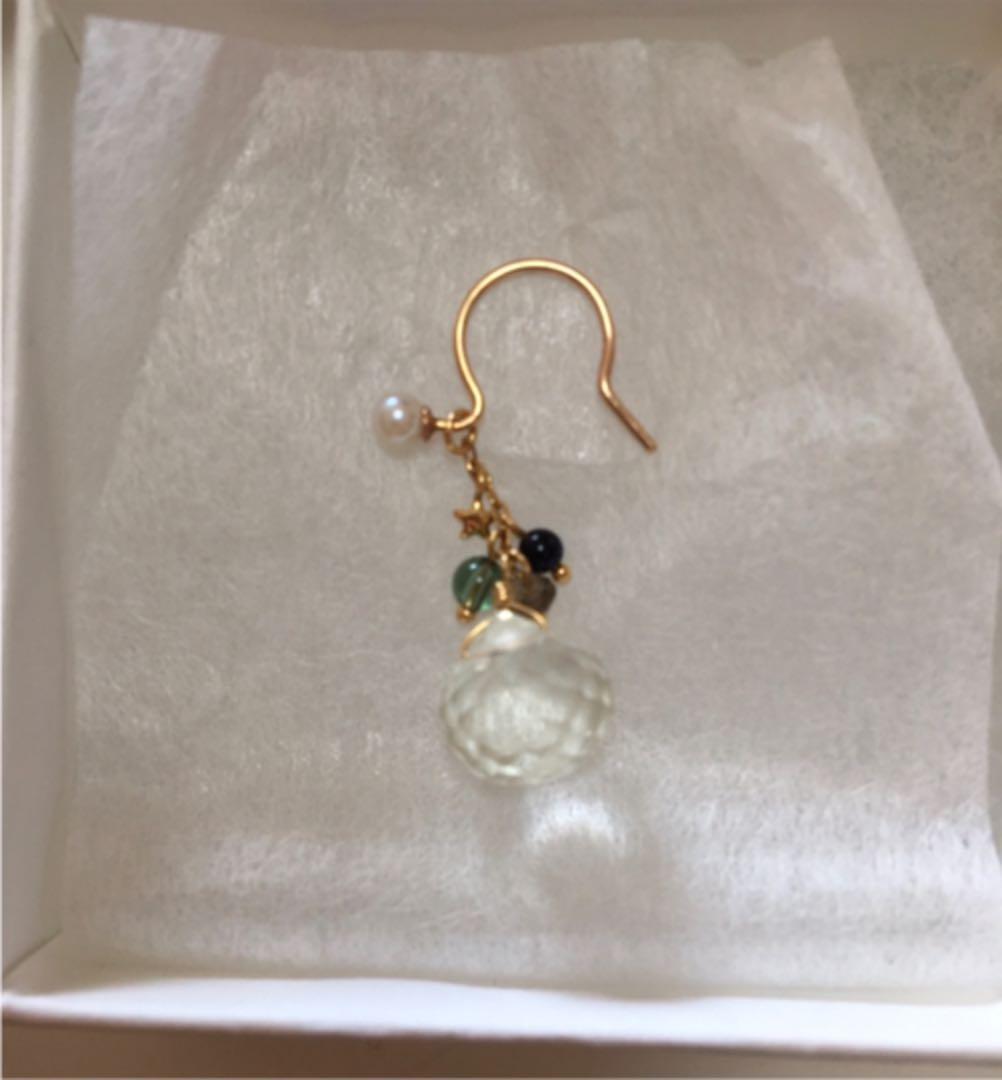 未使用　take-up k18 チャームグリーンクォーツ