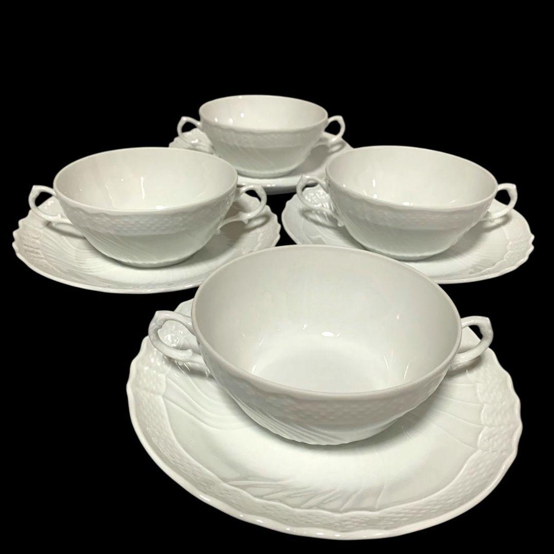 リチャードジノリ ベッキオホワイト スープカップ 皿 4客セット