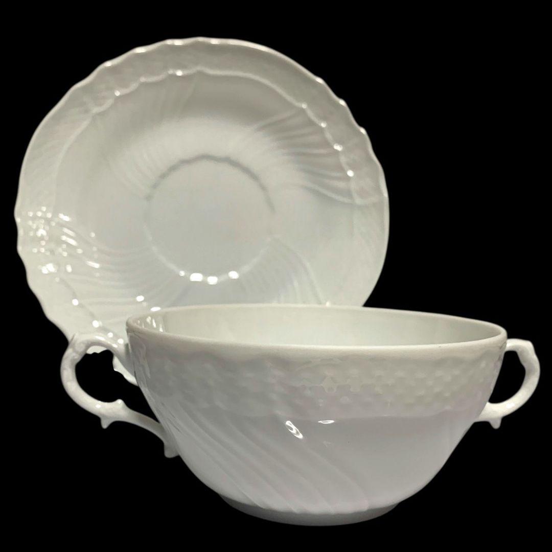 リチャードジノリ ベッキオホワイト スープカップ 皿 4客セット