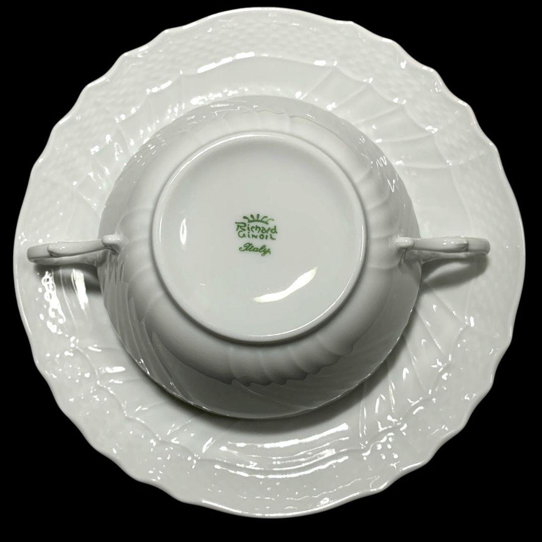 リチャードジノリ ベッキオホワイト スープカップ 皿 4客セット