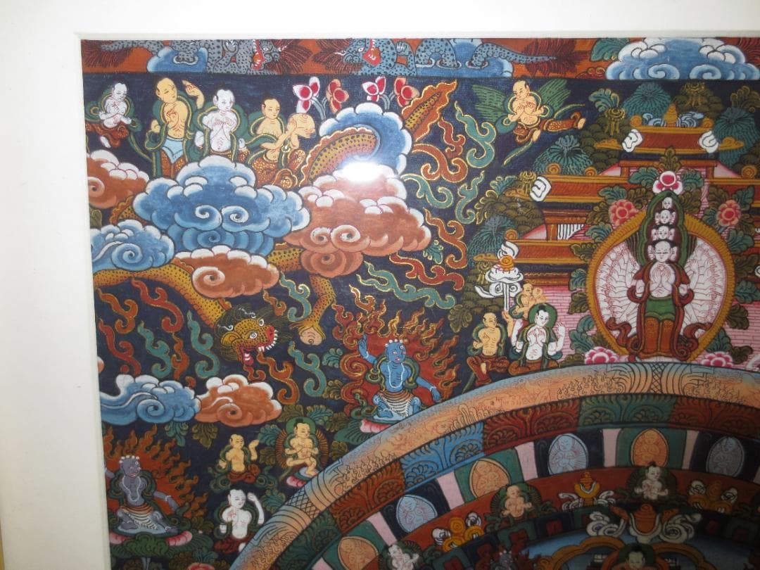 【チベット密教・綿布仏画・仏教美術・仏教絵画】手書き/手描き