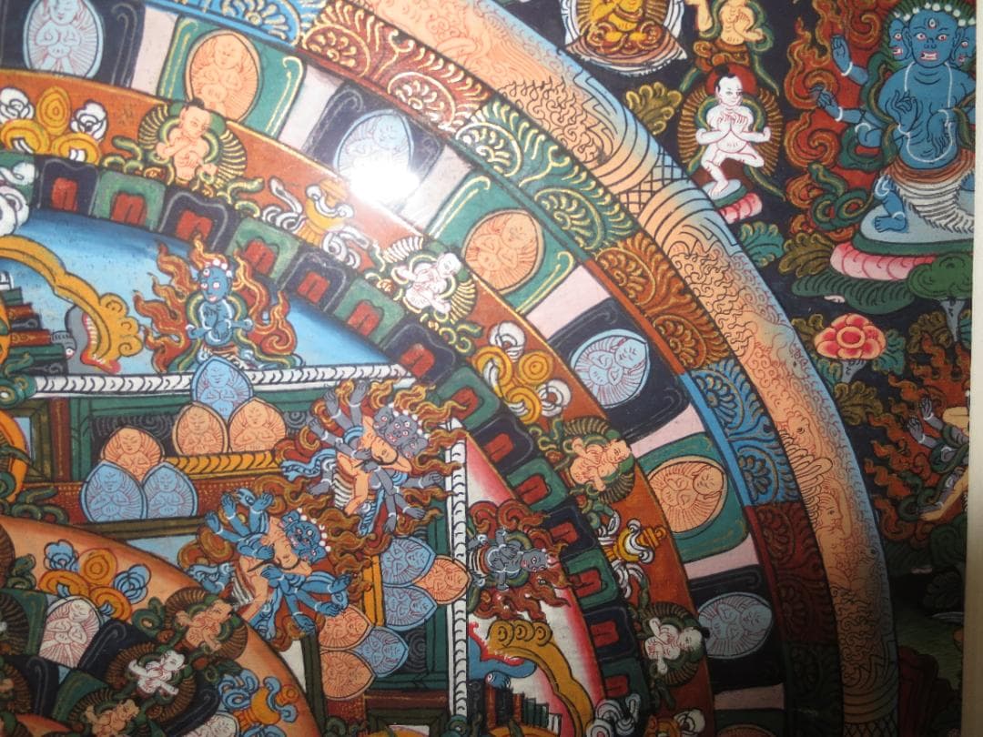 【チベット密教・綿布仏画・仏教美術・仏教絵画】手書き/手描き