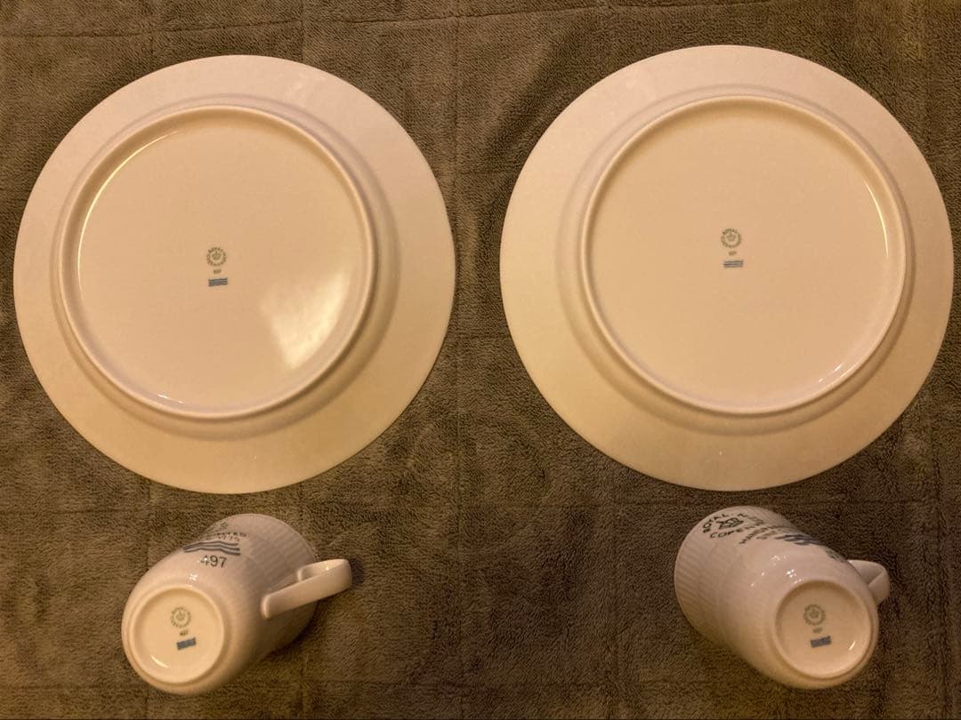 ロイヤルコペンハーゲン フルーティッドシグニチャー プレート マグ 各2個セット