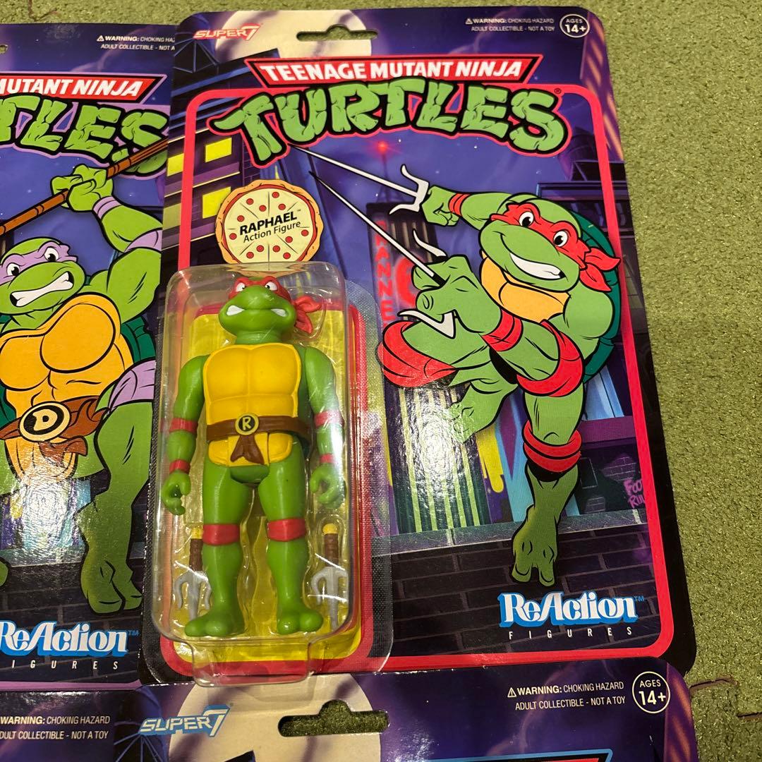 TMNT フィギュア 4体セット　スーパー7 リアクション　タートルズ
