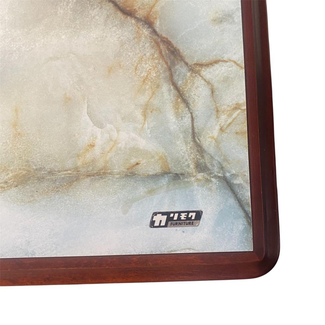 【希少】アンティーク オールド カリモク センターテーブル 大理石調 レトロ