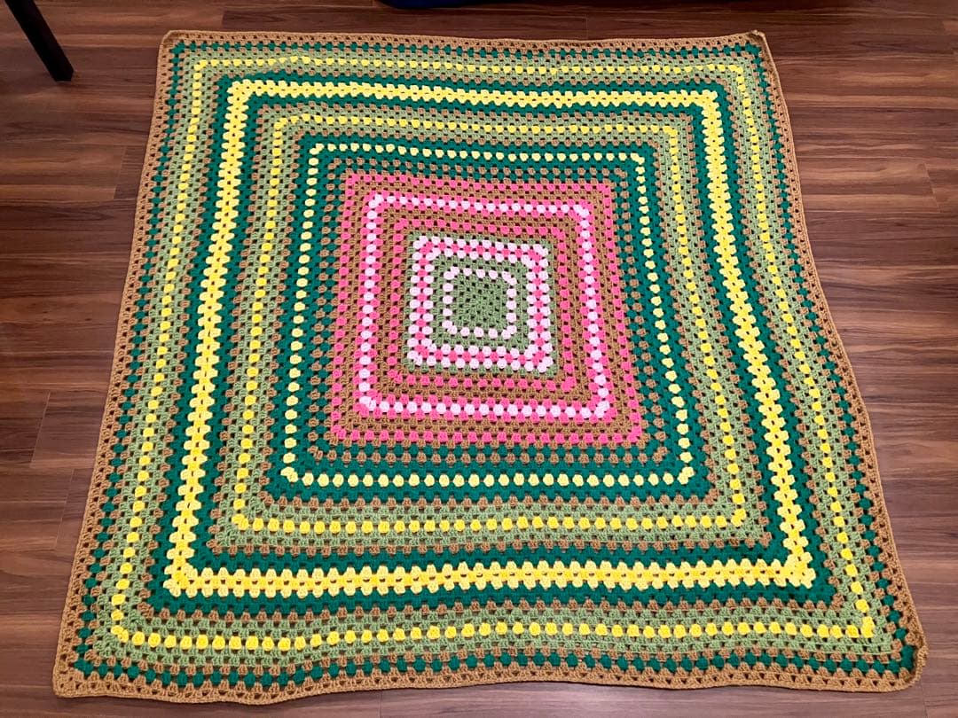 55 /グラニースクエア ブランケット 膝掛け マルチカバー ベッドカバー