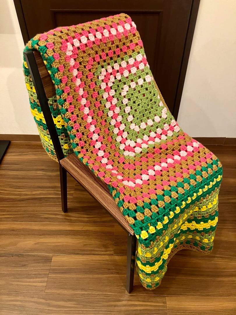 55 /グラニースクエア ブランケット 膝掛け マルチカバー ベッドカバー