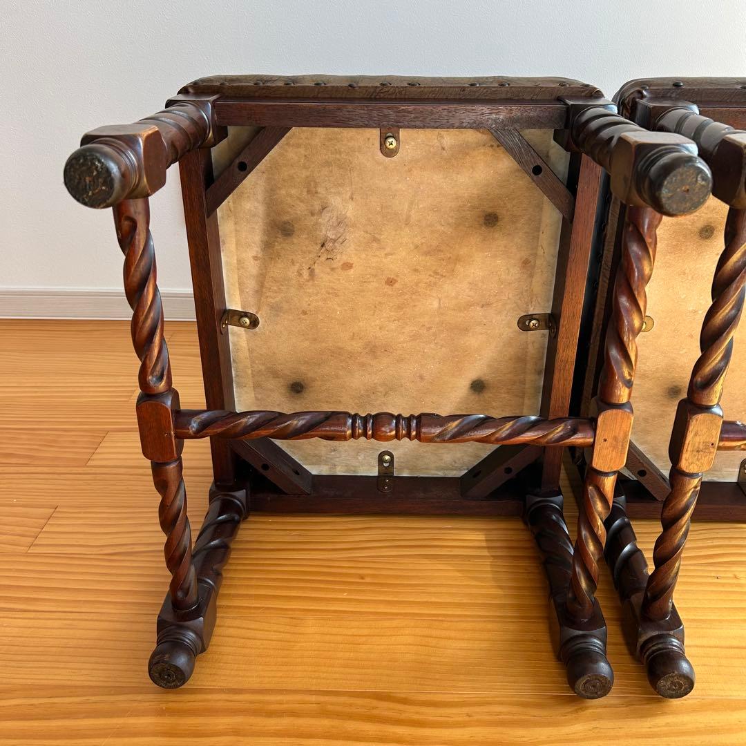 光製作所 Hikari アンティーク 高級ダイニングチェア 木製チェア　2脚