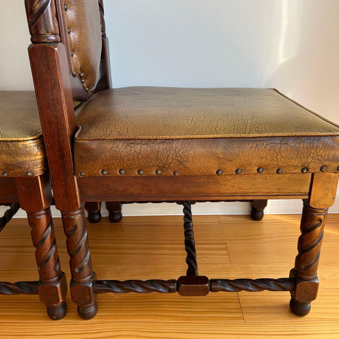 光製作所 Hikari アンティーク 高級ダイニングチェア 木製チェア　2脚