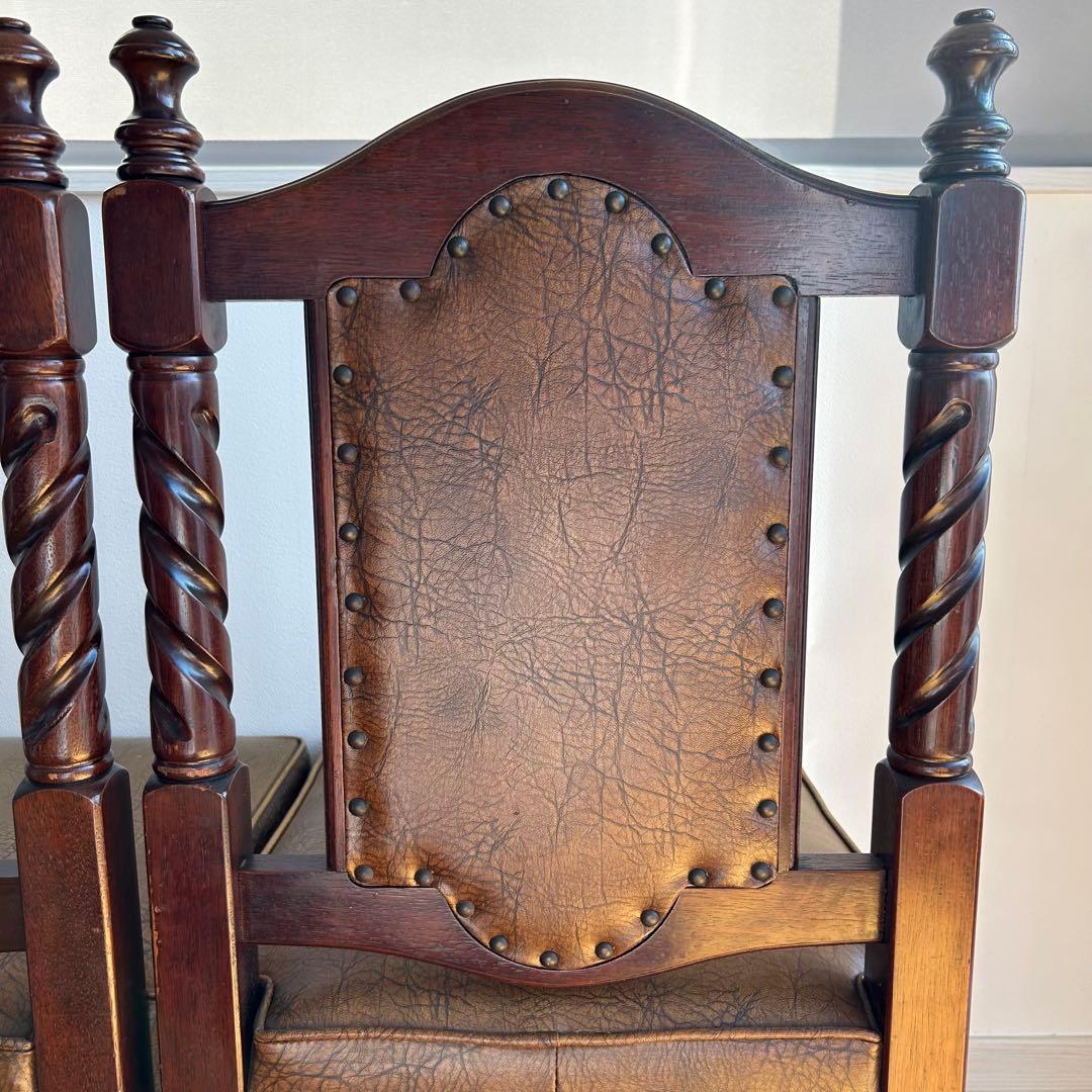 光製作所 Hikari アンティーク 高級ダイニングチェア 木製チェア　2脚