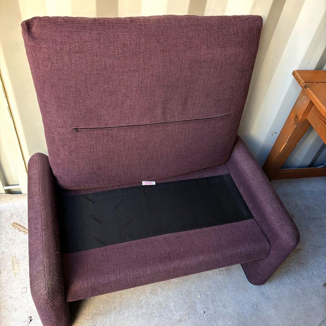 取付無料！カッシーナ マラルンガ 紫ファブリックオットマン✨