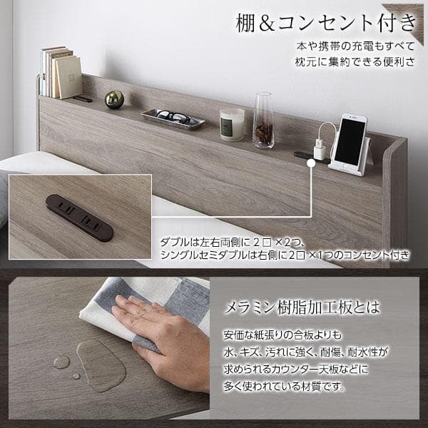 ベッド シングル コイルマットレス付き グレージュ ds-2423288